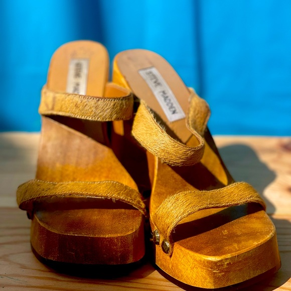 VINTAGE STEVE MADDEN WODDEN SANDALS SIZE. 6 - Picture 13 of 16